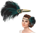 Vintage Green Flapper Headband with Crystals 
