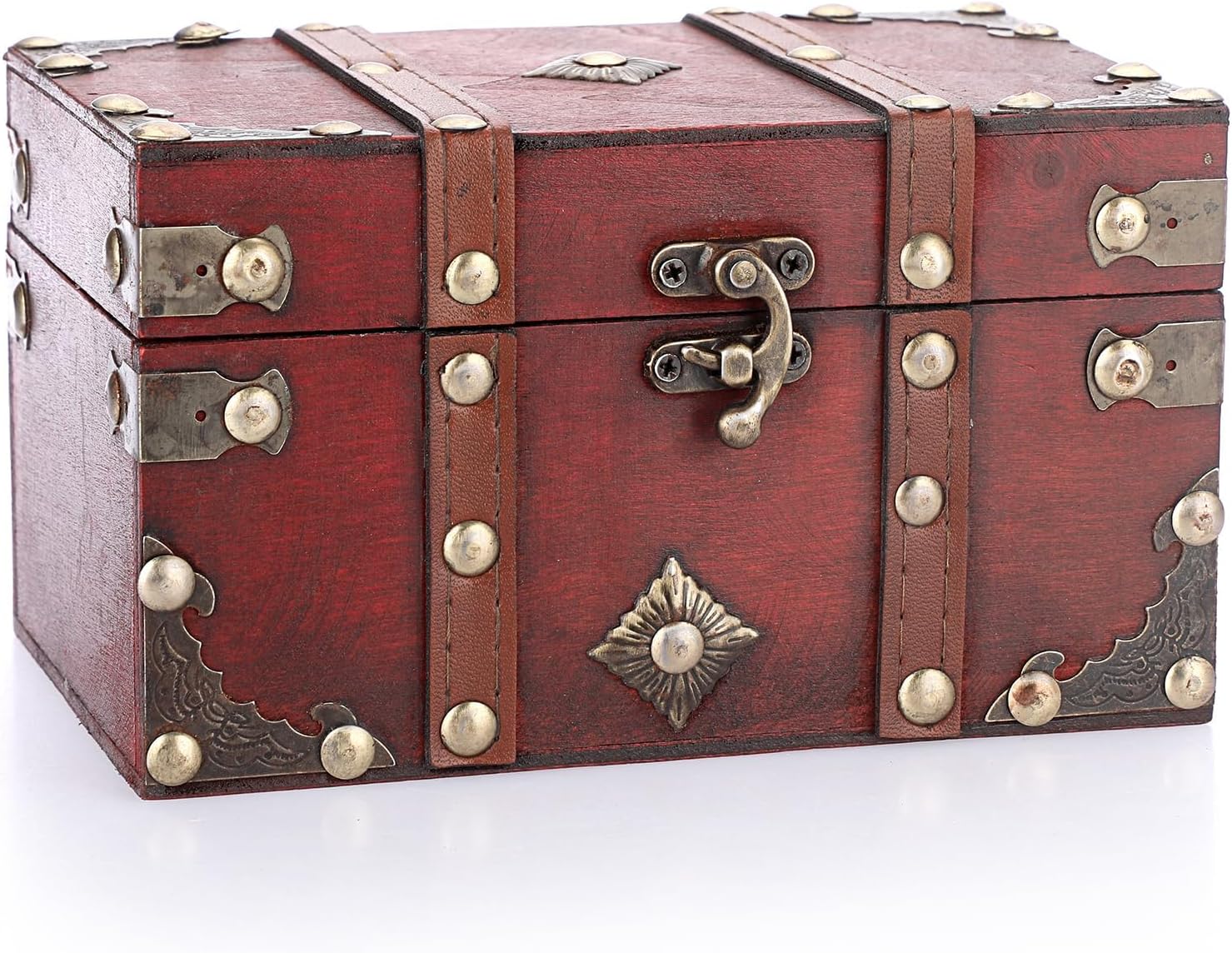 Vintage Wood Treasure Chest Box 
