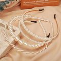 White Artificial Pearl Hair Hoops for Women 