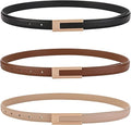  Women's Classic Leather Belts 3 Pcs 