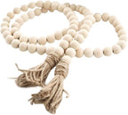 Wood bead garland with tassels