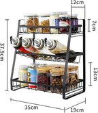 3-Layer Detachable Spice Rack – Stepped Kitchen Countertop Organizer