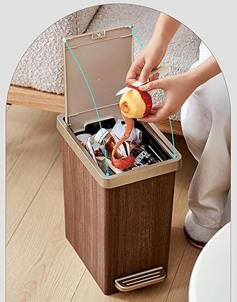 Wood Grain Garbage Bin – Multifunctional Trash bin for Home & Office