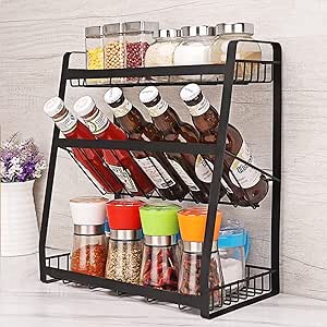 3-Layer Detachable Spice Rack – Stepped Kitchen Countertop Organizer