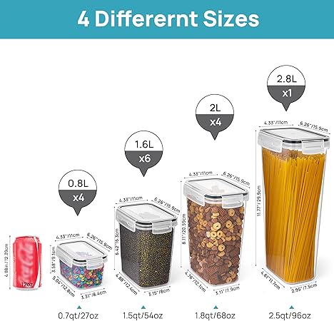 15-Piece Airtight Food Storage Container Set with Lids & Labels – BPA-Free Kitchen Pantry Organizer