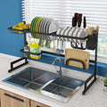 2-Tier Over-the-Sink Dish Drying Rack – Stainless Steel Kitchen Storage Shelf