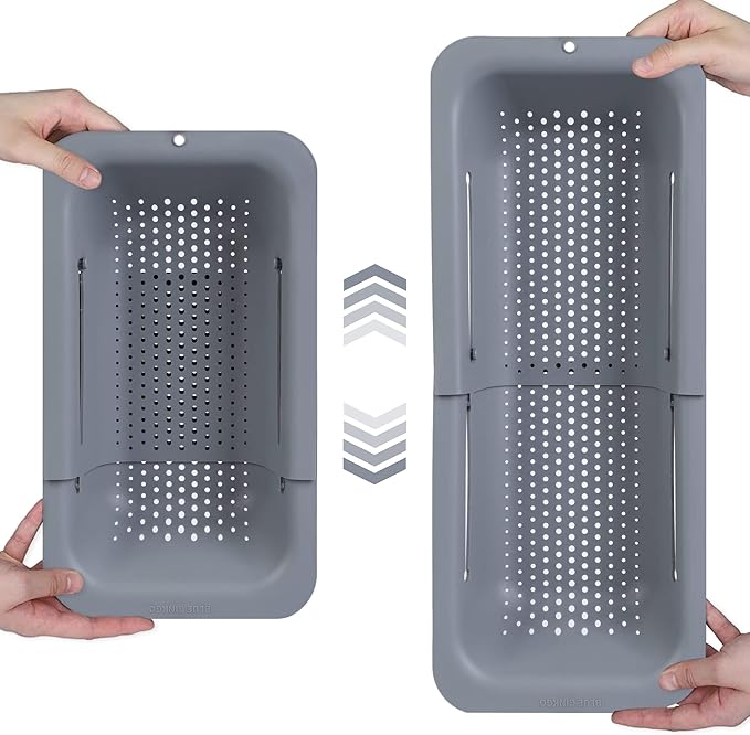 Expandable Over-the-Sink Colander Strainer Basket – Multi-Purpose Kitchen Drainer