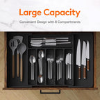 Lifewit Expandable Silverware Drawer Organizer – Adjustable Cutlery & Utensil Tray, BPA-Free