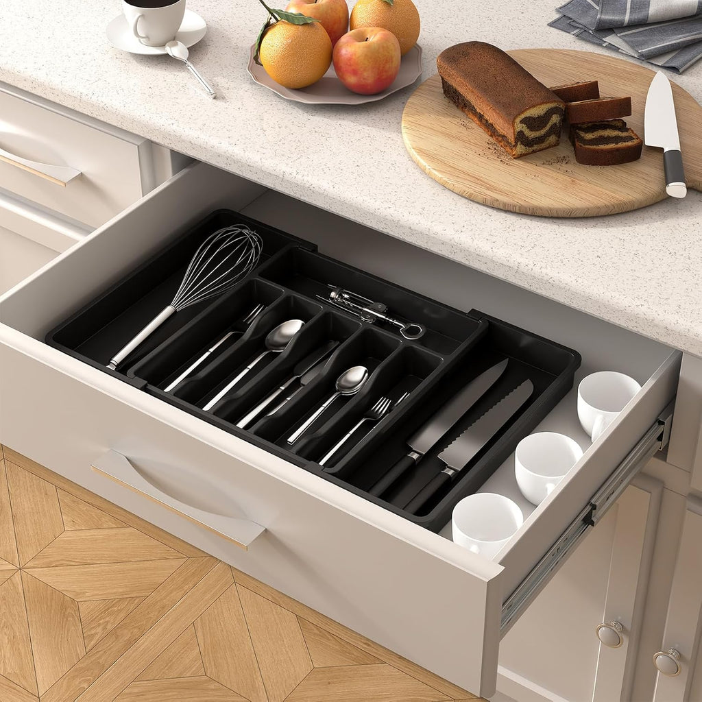 Lifewit Expandable Silverware Drawer Organizer – Adjustable Cutlery & Utensil Tray, BPA-Free