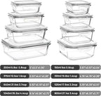8-Pack Glass Meal Prep Containers with Leak-Proof Locking Lids – BPA-Free, Oven & Microwave Safe
