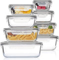 8-Pack Glass Meal Prep Containers with Leak-Proof Locking Lids – BPA-Free, Oven & Microwave Safe