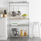 3-Tier Kitchen Baker’s Rack with Removable Wood Top & Adjustable Shelves