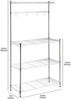 3-Tier Kitchen Baker’s Rack with Removable Wood Top & Adjustable Shelves