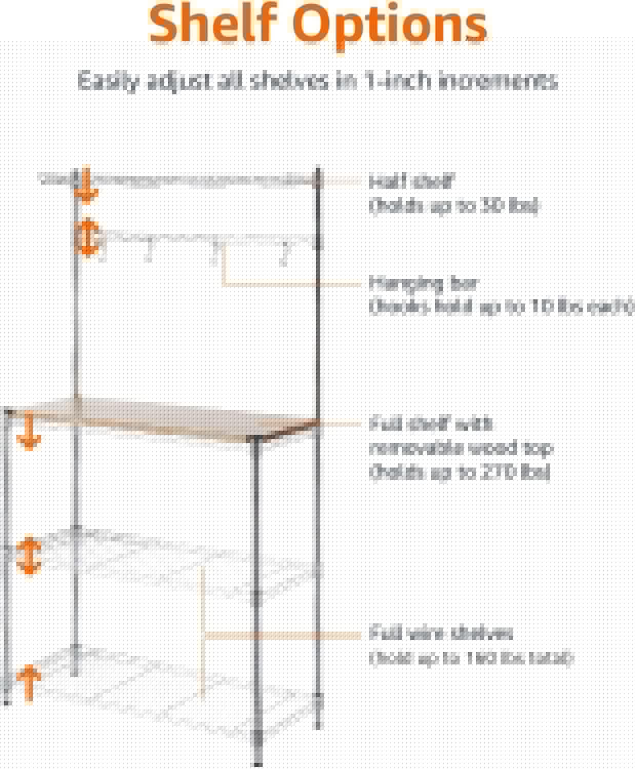 3-Tier Kitchen Baker’s Rack with Removable Wood Top & Adjustable Shelves