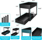 2-Tier Under Sink Organizer with Sliding Basket – Bathroom & Kitchen Cabinet Storage