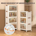 5-Tier Stackable Plastic Storage Cabinet with Wheels – Foldable Organizer
