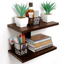 Dime Store Engineered Wood Floating Wall Shelf – Glossy Brown, Set of 1